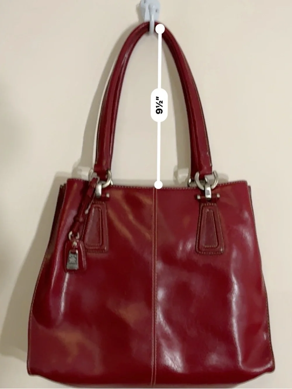 Liz Claiborne Deep Red Faux Leather Satchel NWOT